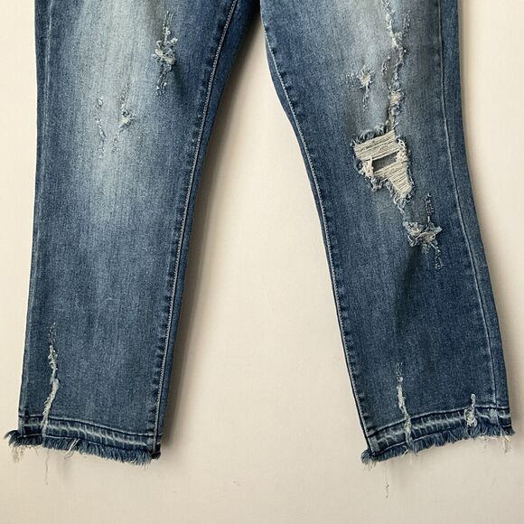 Judy Blue Straight Fit Jeans Distressed Released Hem 27 - Picture 6 of 7